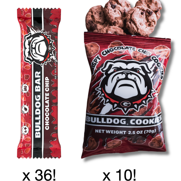 36 Bars x 10 Cookies! Bulldog Snacks FAN PACK!